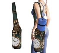 NWTRJ Steampunk Orologi Tasti E Catene Borsa Tappetino Yoga Borsa Lunga Tote Yoga con Grande Tasca Laterale Tappetino Yoga Carrier Adatto alla maggior parte dei tappetini di dimensioni