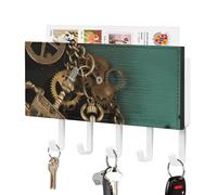 NWTRJ Steampunk - Portachiavi per chiavi e catene, con 5 ganci, decorativo, per ingresso, porta d'ingresso, corridoio, ufficio
