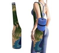 NWTRJ Sud America Satellitare Immagine Yoga Mat Bag Lungo Tote Yoga Bag Con Grande Tasca Laterale Yoga Mat Carrier Fit Più Dimensioni Mats
