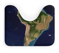 NWTRJ Tappeti da bagno a forma di U ultra morbido super assorbente tappeto da bagno antiscivolo in microfibra tappetino da bagno con immagine satellitare del Sud America tappetini per bagno base WC