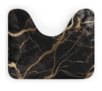 NWTRJ Tappeto da bagno a forma di U ultra morbido e super assorbente, tappetino da bagno antiscivolo in microfibra tappetino da bagno in marmo nero oro tappetini per bagno base WC