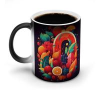 NWTRJ Tazza da caffè colorata con frutta e verdura, 325 ml, divertente tazza in ceramica sensibile al calore, tazza da caffè che cambia colore, tazza da tè per casa, ufficio, viaggi
