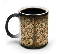 NWTRJ Tazza da caffè con albero della vita, divertente tazza in ceramica sensibile al calore, tazza da caffè che cambia colore, tazza da tè per casa, ufficio, viaggi