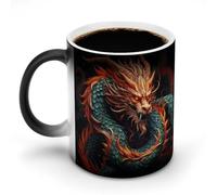 NWTRJ Tazza da caffè con drago cinese, 325 ml, divertente tazza in ceramica sensibile al calore, tazza da caffè che cambia colore, tazza da tè per casa, ufficio, viaggi