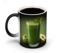NWTRJ Tazza da caffè con succo di frutta verde, 325 ml, divertente tazza in ceramica sensibile al calore, tazza da caffè che cambia colore, tazza da tè per casa, ufficio, viaggi