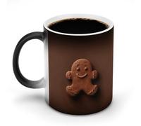 NWTRJ Tazza da caffè con testa di pan di zenzero, 325 ml, divertente tazza in ceramica sensibile al calore, tazza da caffè che cambia colore, tazza da tè per casa, ufficio, viaggi