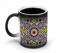NWTRJ Tazza da caffè marocchina da 325 ml, divertente, in ceramica, sensibile al calore, cambia colore, tazza da tè per casa, ufficio, viaggi