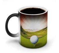 NWTRJ Tazza da caffè sportiva da golf, 325 ml, divertente tazza in ceramica sensibile al calore, tazza da caffè che cambia colore, tazza da tè per casa, ufficio, viaggi