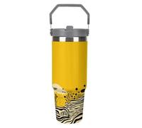 NWTRJ Tazza da viaggio con coperchio e cannuccia, da 880,5 g, con manico superiore, in acciaio inox, isolata sottovuoto, per caffè, caffè, da viaggio, con coperchio e cannuccia, a prova di perdite