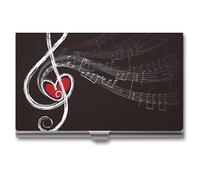 NWTRJ Treble Love And Music Porta biglietti da visita sottile portatile custodia per biglietti da visita in metallo tasca porta biglietti da visita portafoglio per uomo donna ufficio viaggi