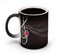 NWTRJ Treble Love and Music Tazza da caffè 325 ml divertente tazza in ceramica sensibile al calore tazza da caffè cambia colore tazza da caffè tazza da tè per casa ufficio viaggi
