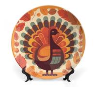 NWTRJ Turchia davanti alle foglie piatti decorativi in ceramica da 17,8 cm, piatti decorativi in porcellana Bone China con espositore ornamentale fatto a mano in ceramica per casa, cucina, camera da