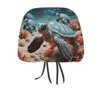 NWTRJ Turtle Starfish - Poggiatesta per auto, morbido, traspirante, universale, adatto per auto, camion, SUV, furgoni, accessori interni auto, confezione da 2