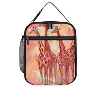 NWTRJ Un set di scatole portapranzo con motivo giraffa, riutilizzabili, a prova di perdite, isolate, termiche, per donne e uomini, lavoro, ufficio, picnic