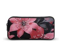 NWTRK Grande astuccio a forma di fiore, portatile, estetico, per donne e uomini, astuccio per penne, organizer per cancelleria, borsa multifunzionale per il trucco per viaggi, ufficio, 22 x 12 x 5 cm
