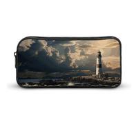 NWTRK Grande astuccio per matite Old Lighthouse By The Sea, astuccio estetico portatile per donne e uomini, astuccio per penne carino organizer per cancelleria, borsa multifunzionale per il trucco per