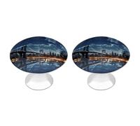 NWTRK Moon Light New York City Pomelli rotondi per armadietti da cucina per cassetti e cassettiere, decorazione con viti, pomelli per cassetti per casa, ufficio, cucina