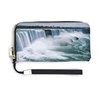 NWTRK Niagara Falls portafogli in pelle con cerniera intorno pochette da donna porta carte di credito pochette per donne, stile, 20,0 x 10,5 cm