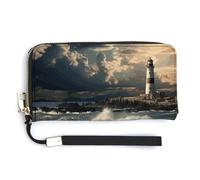 NWTRK Old Lighthouse By The Sea portafogli in pelle con cerniera intorno pochette da donna porta carte di credito pochette per donne, stile, 20,0 x 10,5 cm