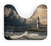 NWTRK Old Lighthouse by The Sea Tappeto da bagno a forma di U ultra morbido super assorbente tappetino da bagno antiscivolo in microfibra tappetino da bagno tappetino da bagno per base WC