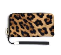 NWTRK Portafogli in pelle con stampa leopardata ruvida con cerniera intorno alla pochette da donna porta carte di credito pochette per donne, stile, 20.0*10.5 cm