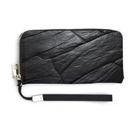 NWTRK Portafogli in pelle nera con cerniera intorno alla pochette da donna porta carte di credito pochette per donne, stile, 20,0 x 10,5 cm