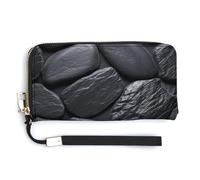 NWTRK Portafogli in pelle nera con cerniera intorno alla pochette da donna porta carte di credito pochette per donne, stile, 20,0 x 10,5 cm