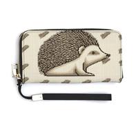 NWTRK Portafoglio in pelle con motivo riccio con cerniera intorno alla pochette da donna porta carte di credito pochette per donne, stile, 20,0 x 10,5 cm