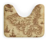 NWTRK Tappeto da bagno vintage con mappa del tesoro, a forma di U, ultra morbido, super assorbente, tappetino da bagno in microfibra antiscivolo per base WC