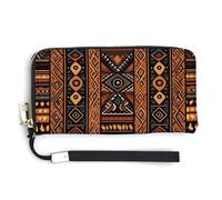 NWTRK Tradizionale africano Design Pattern Portafogli In Pelle Zip Intorno Pochette Signore Porta Carte di Credito Frizione Borsa per le Donne, stile, 20.0*10.5cm