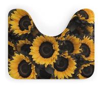 NWTRK Un bouquet di girasoli neri tappeti da bagno a forma di U ultra morbido super assorbente tappeto da bagno antiscivolo in microfibra tappetino da bagno tappetino per bagno base WC