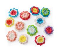 NX Garden 12pcs 3D Three Layers 3 Colors Crochet Flowers Knitted Flowe