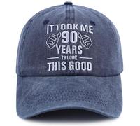 Nxizivmk Decorazioni per il 90° compleanno per donne e uomini, cappello vintage 1934, berretto da baseball in pensione 90 anni, regalo divertente di compleanno per nonno nonna