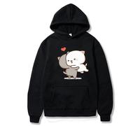 NXKAFAH Felpa con Cappuccio da Uomo/Donna con Stampa Cartoon Peach And Goma, Casual, Oversize, Popolare, Tendenza Moda, Abbigliamento Unisex