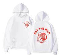 NXKAFAH Felpa con Cappuccio Eat The Rich Doner D%C3% B6ner Kebab Karl Marx Socialist Hasan Piker con Stampa bifacciale, da Uomo e da Donna, Casual e Ampia