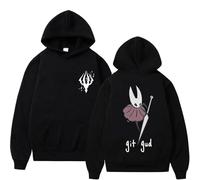 NXKAFAH Felpa con Cappuccio Game Hollow Knight Git Gud da Uomo e da Donna, Casual, Oversize, con Cappuccio, Moda Maschile, Streetwear, Unisex, Felpa in Pile
