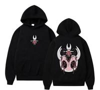 NXKAFAH Felpa con Cappuccio Grafica bifacciale Game Hollow Knight, Abbigliamento da Uomo e da Donna, Moda Casual, Oversize, Vintage, in Pile