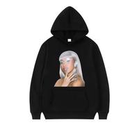 NXKAFAH Felpa con Cappuccio Grafica Cardi B Am I The Drama? da Uomo e da Donna, Stile Hip-Hop, Autunno e Inverno, Stile retrò, Casual, Sportivo