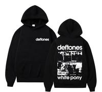NXKAFAH Felpa con Cappuccio Grafica Rock Band Deftones White Pony da Uomo e da Donna, Hip Hop, Alternativa, Heavy Metal, Oversize, Streetwear, Moda Maschile