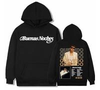 NXKAFAH Felpa con Cappuccio QUEVEDO Buenas Noches Album Tour Uomo Donna Harajuku Hip Hop Trendy Felpa con Cappuccio Casual Comoda Oversize Pullover