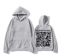NXKAFAH Felpe con Cappuccio Divertenti con codice QR per Donne e Uomini, Felpe Divertenti con scherzi, scansiona Il codice per Una Sorpresa, Abbigliamento con Motivo a Lettere, Pullover Oversize