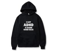 NXKAFAH Ho l'ADHD, Un Meme Divertente, Magliette da Uomo e da Donna, Moda Vintage, Casual, Maniche Lunghe, Oversize, Streetwear, Vestiti di Coppia