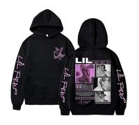 NXKAFAH Nuova Felpa con Cappuccio Grafica Hip Hop Rap Lil Peep Hell Boy Crybaby da Uomo e da Donna, Vintage, Oversize, Moda Maschile, Streetwear