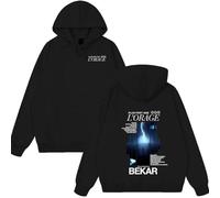 NXKAFAH Rapper Bekar Plus Fort Que L'orage Album Graphic Uomo Donna Felpe con Cappuccio Hip Hop Moda Casual Abbigliamento Coppia Stile Vestiti