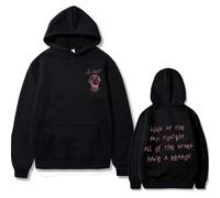 NXKAFAH Rapper Lil Peep Guarda Il Cielo Stasera Tutte Le Stelle Hanno Una Ragione Felpa con Cappuccio Uomo Donna Hip Hop Vintage Felpe Oversize