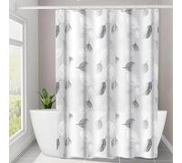 NXMYDBD Tenda da doccia con motivo a foglie, fodera per tenda da bagno leggera con ganci in plastica, tenda trasparente, arredo bagno 180x220cm/(LxA)