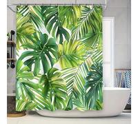 NXMYDBD Tenda da doccia impermeabile antimuffa con motivo di piante tropicali, decorazione per la casa, divisorio per il bagno, stile fresco e naturale, con ganci, 127x198cm(WxH)