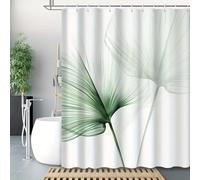 NXMYDBD Tenda da doccia impermeabile con foglie di bambù verde per aggiungere un tocco fresco e naturale all'arredo del tuo bagno con ganci 90x150cm/(LxA)