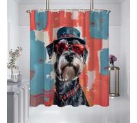 NXMYDBD Tenda da doccia impermeabile con motivo a cucciolo, divisorio per bagno, tenda da appendere alla porta della doccia con 12 ganci, 210 x 180cm(WxH)