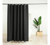 NXMYDBD Tenda da doccia nera per il bagno, con anello di supporto e gancio in plastica, adatta per la doccia, decorazione per tenda da doccia per vasca da bagno. 70x160cm/(WxH)